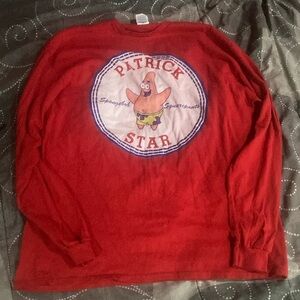 Red Patrick Star long sleeve mens
